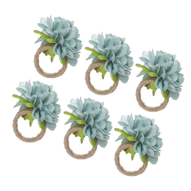 6 piezas , hebilla de toalla, servilleteros, manualidades para bodas, de de Acción de Gracias, Festival, decoración de Azul Sunnimix Servilletero de cono de pino