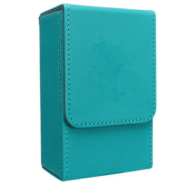 Caja de almacenamiento de tarot con diseño de sol y luna, de gran tamaño, de cuero sintético, para cartas de tarot de tamaño estándar universal, color azul y verde.