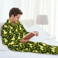 thumbnail image 6 of Bingfone Men's Pajama Set 2 Piece Loungewear PJs, Long Sleeve with Pajama Pants- goose and hearts-Medium, 6 of 7