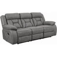 thumbnail image 3 of Home Square 3 Piece Modern Faux Suede Reclining Living Room Set Black/ Grey, 3 of 8