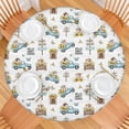 thumbnail image 2 of White Highland Cow Car Flower Pattern Round Fitted Tablecloth with Elastic Edge,Dining Table Cover Waterproof,Outdoor Round Tablecloth for Camping,Dining,Indoor and Outdoor, 2 of 7
