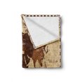thumbnail image 2 of Map Soft Flannel Fleece Throw Blanket, Hand Drawn Sketch Retro World Atlas Lettering Old Historic Artwork Print, Cozy Plush for Indoor and Outdoor Use, 50" x 70", Brown and Sand Brown, by Ambesonne, 2 of 6