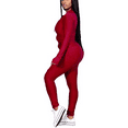 thumbnail image 2 of Akmipoem Womens 2 Piece Tracksuit Set Full Zipper Front Jacket Leggings Workout Red Outfit Sweatsuit, 2 of 6