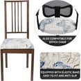 thumbnail image 2 of Seat Covers for Dining Room Chairs Stretch Printed Chair Seat Covers Set of 4, Removable Washable Upholstered Chair Seat Protector Cushion Slipcovers for Kitchen, Office(Butterfly Pattern), 2 of 6