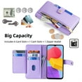 thumbnail image 2 of Jiahe Cover for Samsung Galaxy A22 5G, Multifunctional Wallet Case with Card Holder and Shoulder Strap,PU Leather Magnetic Closure Zipper Pocket Kickstand Wristband Flip Leather Cover, purple, 2 of 7