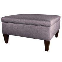 MJL Furniture  Manhattan Espresso Fabric Upholstered Organizational Cocktail Ottoman Table Dark Grey