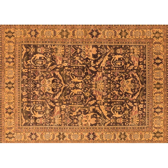 Ahgly Company Indoor Rectangle Oriental Orange Traditional Area Rugs, 8' x 10'