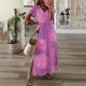 thumbnail image 2 of Vestido de Verano Largo para las Mujeres, Primavera Y Verano Cuello en V, Vestido de Manga Corta Casual Sólido, 2 of 3