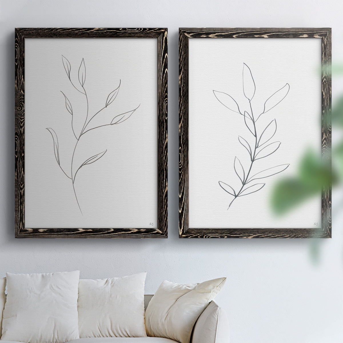 Botanical Gesture I - Premium Framed Canvas 2 Piece Set - Ready to Hang