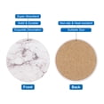 thumbnail image 4 of 2Pcs Absorbent  Coasters White Marble Round Coaster with Cork Backing Non-Slip for Home Office 4inches., 4 of 5
