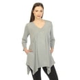 thumbnail image 1 of White Mark Tunique à Manches 3/4 pour Femmes, Taille Empire, Col en V, 1 of 6