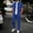 Blue, variant on Mens Summer Waffle Knit 2 Piece Set Casual Outfits Button Down Short Sleeve Shirt & Loose Cargo Pants Tracksuit Walking Suits White