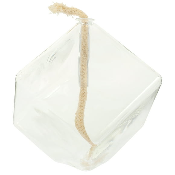 1 set of Glass Oil Lamp Cube Shape Kerosene Lamp Party Decorative Kerosene Lamp