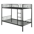 thumbnail image 3 of Twin Over Twin Metal Bunk Bed with Ladder and high Guardrail, Heavy Duty Bunk Beds for Kids/Teens/Adults, Double Twin Bed with Metal Slats and Heighten Guardrails, Black, 3 of 7