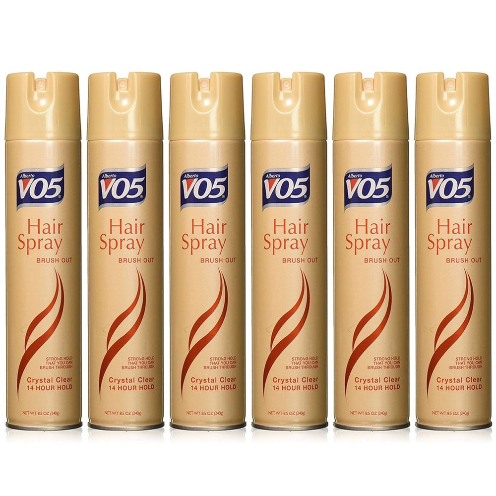 Pack of (6) VO5 Brush Out Crystal Clear 14 Hour Hair Spray Aerosol Hard