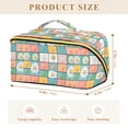 thumbnail image 4 of FORMRS Makeup Bag Travel Cosmetic Organizer for Women Fold Flat Zipper Pouch with Handle, Daisy Mosaic, 4 of 8