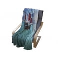 thumbnail image 4 of Ocean Soft Flannel Fleece Blanket, Hong Kong Harbour Small Traditional Junk Boat with Flags Buildings Skyline and Sea, Cozy Plush for Indoor and Outdoor Use, 60" x 80", Blue Aqua Red, by Ambesonne, 4 of 6