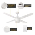 thumbnail image 4 of Ventilador de Techo Industrial 48 Blanco 60W E27 1 Luz LámparaYa 20123-1, 4 of 7