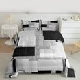 thumbnail image 2 of Manfei Modern Abstract Geometric Queen Comforter Set, Grey Sequin Print Bedding Sets, Teen Kid Adult Reversible Bedding Comforter Set, Super Cozy Room Decor, 3-Piece, 2 of 8