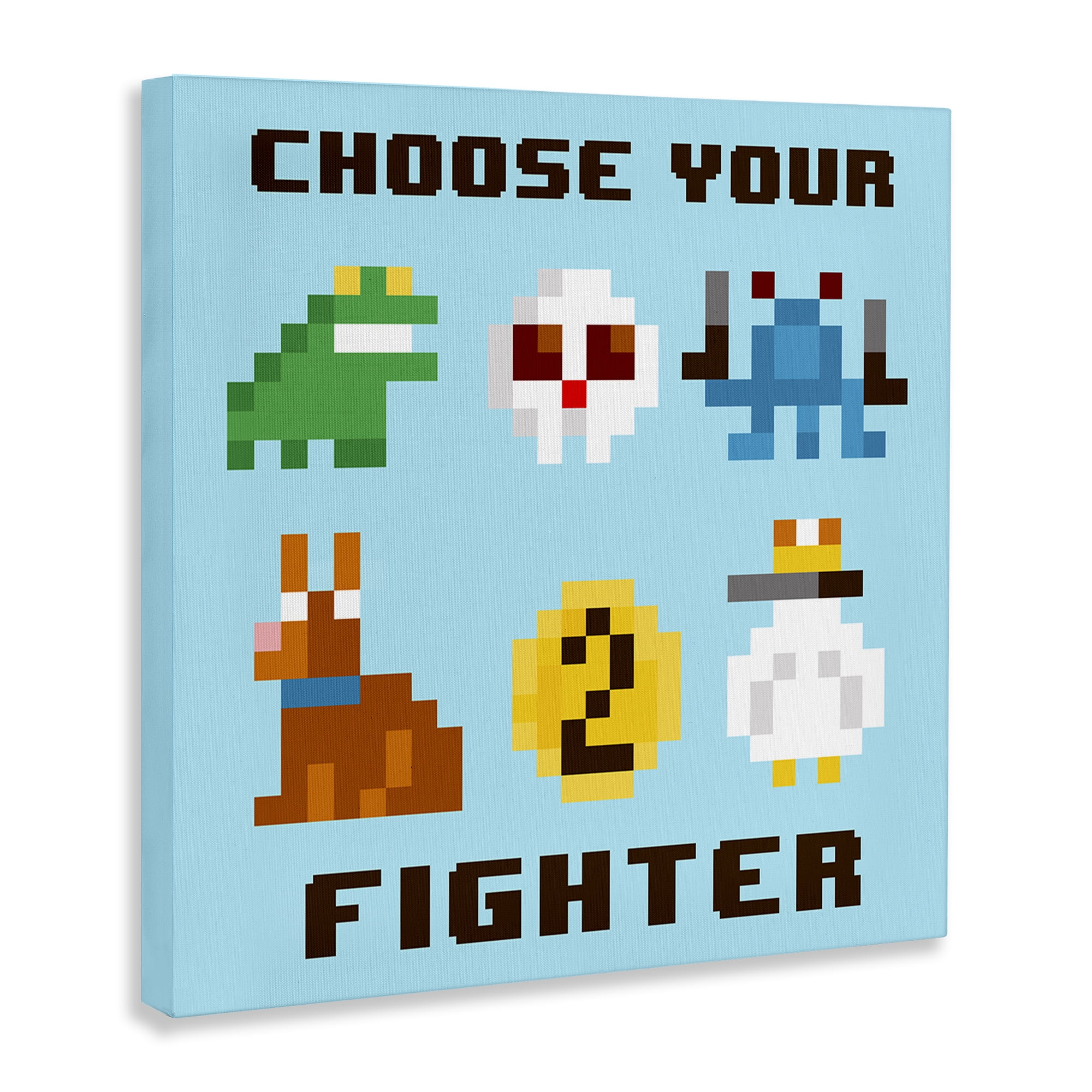 Stupell Industries Choose Gaming Fighter Entertainment Painting Wrapped Canvas Art Print Wall Art, 36 x 36
