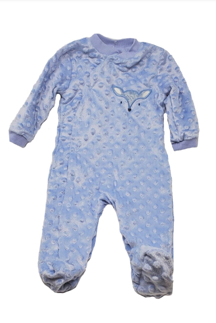 Le Top Bebe Baby Boys Long Sleeve Footie (36 Months, Blue)