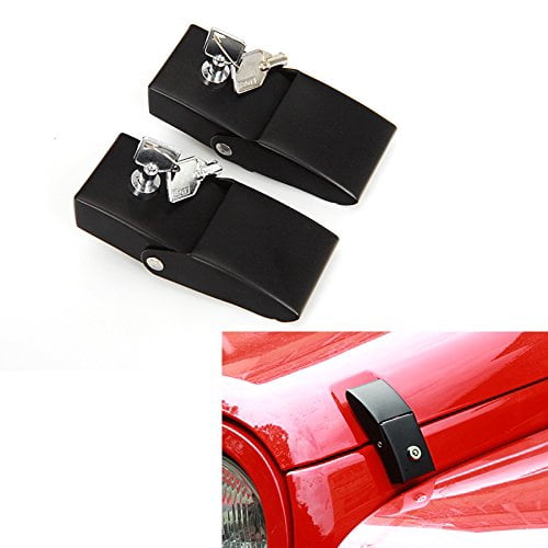 Steel Hood Latches Lock for Jeep Wrangler 2007-2018 JK JKU JL Unlimited Rubicon Sahara X Off Road Sport Exterior Accessories, Easy To Install, Durable and Style Design