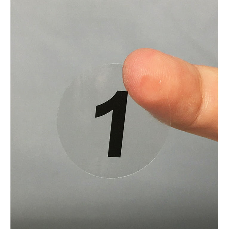 Ultra Clear Consecutive Number 1-10 Stickers | 1 inch inch - 1-10, 50 Sets - 500 Pack | InStockLabels.com