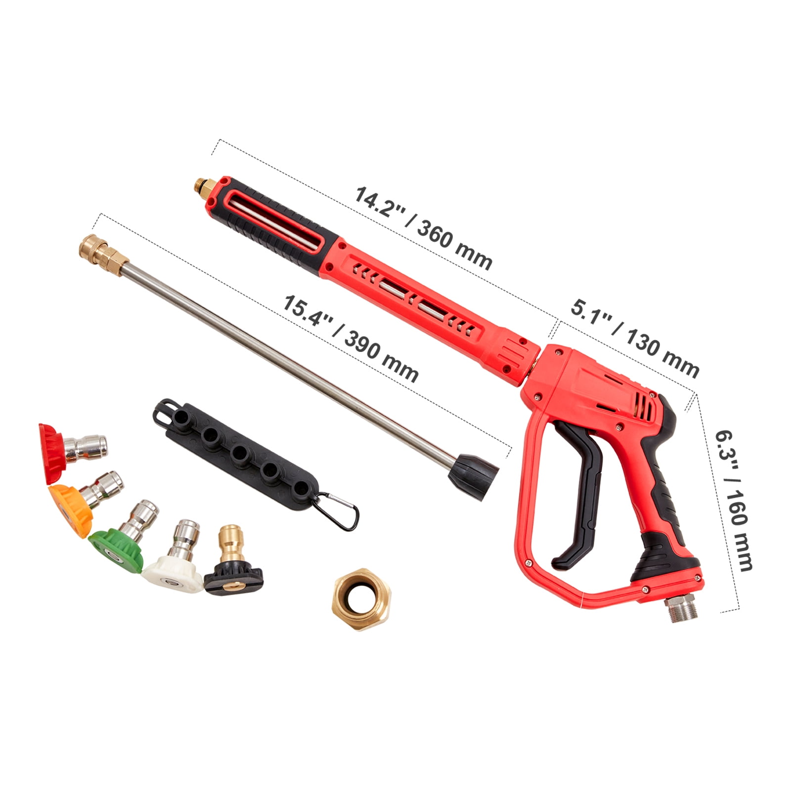 BENTISM High Pressure Washer Gun 4000PSI Power Washer Wand w/ Extention Lance