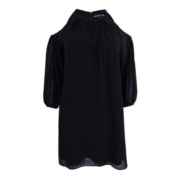 American Living Women's Cold-Shoulder Georgette Dress (2, Black)