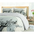 thumbnail image 4 of Ambesonne Animal Duvet Cover Sets, Wild Animal Pastel Design, 2-Queen, Pale Green and Pale Blue, 4 of 6