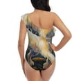 thumbnail image 5 of Salouo Vintage Starry Sky Labrador Pattern One Shoulder Ruffled One Piece Swimsuit for Women V Neck Swimwear Tummy Control Bathing Suit-XX-Large, 5 of 6