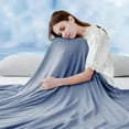 thumbnail image 3 of Byujiro Cooling Blanket for Hot Sleepers, Ice Silk Summer Blanket for Night Sweats, Breathable Lightweight Throw for Sound Sleep, for Adults and Kids, 3 of 4
