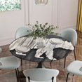 thumbnail image 5 of White Brown Bear Round Tablecloth for 55-60 Inch Tables,Fitted Table Cover with Elastic Edge,Farmhouse Country Rustic Wooden Grain Waterproof Outdoor Table Cloth Protector for Patio Garden Dinner, 5 of 9