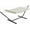 White, variant on Double Hammock Standing, 2 Person, Space Saving Steel Stand, Handmade Cotton Rope, PP Cotton Pad and Pillow, Outdoor Portable, Off White