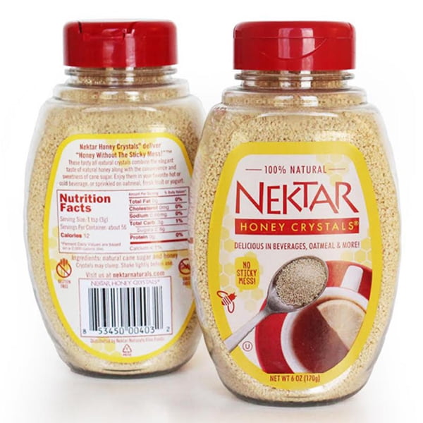 Nektar Naturals Honey Crystals 6 oz Pour Bottles Pack of 4