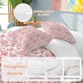 thumbnail image 3 of Red Botanical Bedding 3 Piece Duvet Cover Set Twin Size, Watercolor Rustic Tree Abstract Soft Microfiber Comforter Cover with Zipper Closure & Pillowcases, Wrinkle & FadeResistant Quilt Cover, 3 of 9