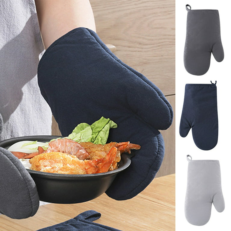 Cheer.US 2 Pcs Extra Thick Professional Microwave Silicone Oven Mitts for  one Pair, Kitchen Lines Set for Heat Resistant with 500 Degrees, Kitchen  Gloves Pot Holder for BBQ Cooking Baking 