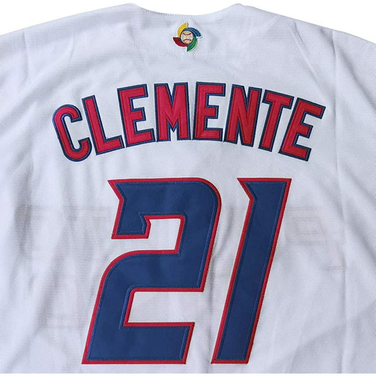 Men's Youth Puerto Rico #21 Clemente Baez #9 Baseball Jersey Stitched World  Classic Button Uniform Costumes 