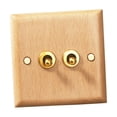 thumbnail image 1 of Luzkey Wood Lighting Switch Plate Decorative Wall Plate Professional High Performance Utility Home Decor Outlet Panel for Cafe House Two Levers, 1 of 8