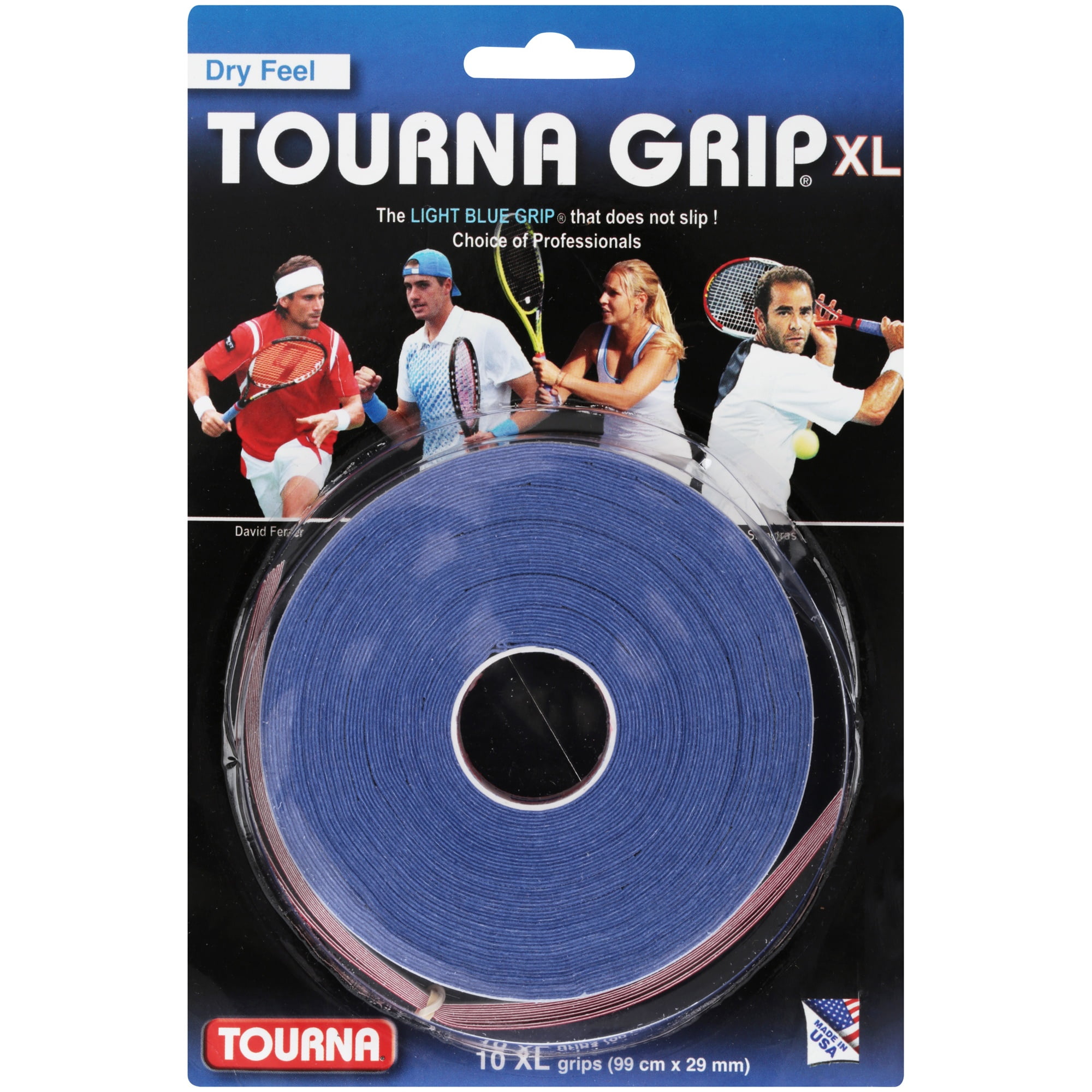 Pack of 2 Tourna Roll of 10 Dry Feel Tourna Grips 99 cm x 25 mm 