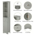 thumbnail image 2 of Slim Tall Bathroom Storage Cabinet with Adjustable Shelf, Drawer and Door, Modern Design Bathroom Cabinet Freestanding Linen Tower, 13.4"L x 9.1''W x 66.9''H, Gray, 2 of 7