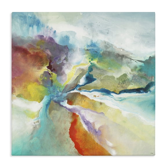 Stupell Industries Contemporary Abstract Color Landscape Canvas Art, 30 x 30, by K. Nari