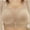 Khaki, variant on Lilgiuy Woman's Fashion Plus Size Wire Free Comfortable Push Up Hollow Out Bra Underwear for Home Leisure