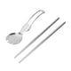 thumbnail image 3 of Noodle Bowl with Chopsticks and Spork 1200ml 304 Stainless Steel Portable Ramen Cooker Bowl with Lid for Office, 3 of 4
