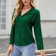 thumbnail image 6 of PNTUTB Women's V-Neck Long Sleeve Striped Texture Casual Pullover Fashion Loose Fit Top&Flash Picks, 6 of 6