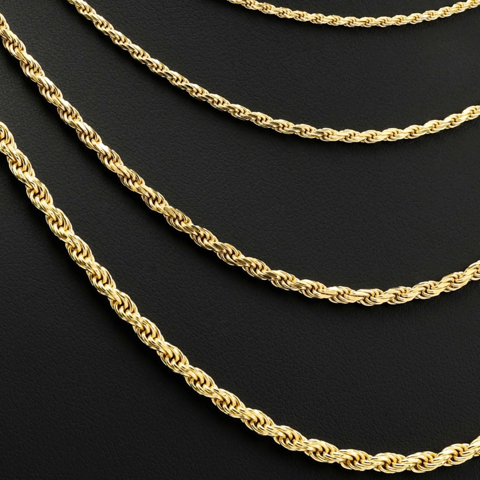 Tilo Jewelry Yellow Gold Plated 925 Sterling Silver Rope Chain Necklace with Secure Lobster Lock | 2.5mm - 24 Inch | Everyday Necklace for Men, Women, Unisex