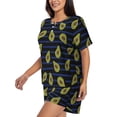 thumbnail image 2 of Kdxio Avocado Print Pajamas Sets for Women Short-Sleeved Pjs with Lounge Shorts Two Piece Sleepwear S-4XL, 2 of 8
