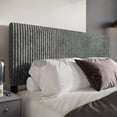 thumbnail image 2 of Home Design Romney Twin Upholstered Headboard with Vertical Channel Tufting, Adjustable Height, Gray, 2 of 8
