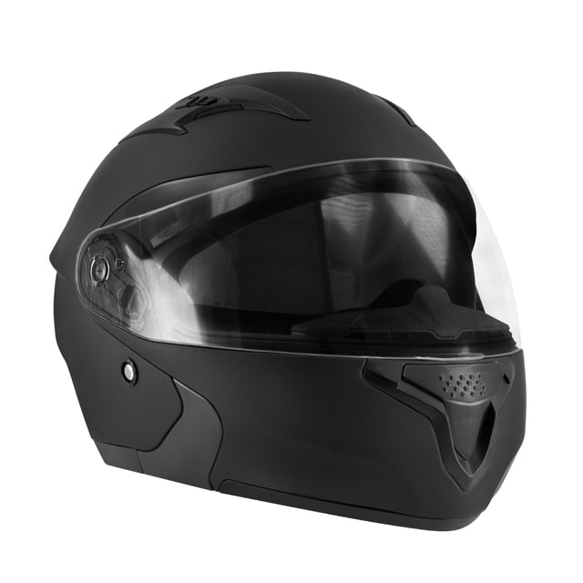 Casco Abatible de Motocicleta Onof MH516 Luz LED Trasera Doble Visor Certificación DOT Negro Mate