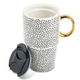 thumbnail image 2 of Thyme & Table Stoneware Dot 17oz Travel Mug, 2 of 4